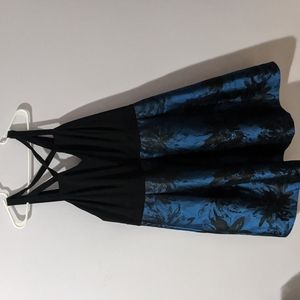 Michel Studio Collection Blue and Black Dress